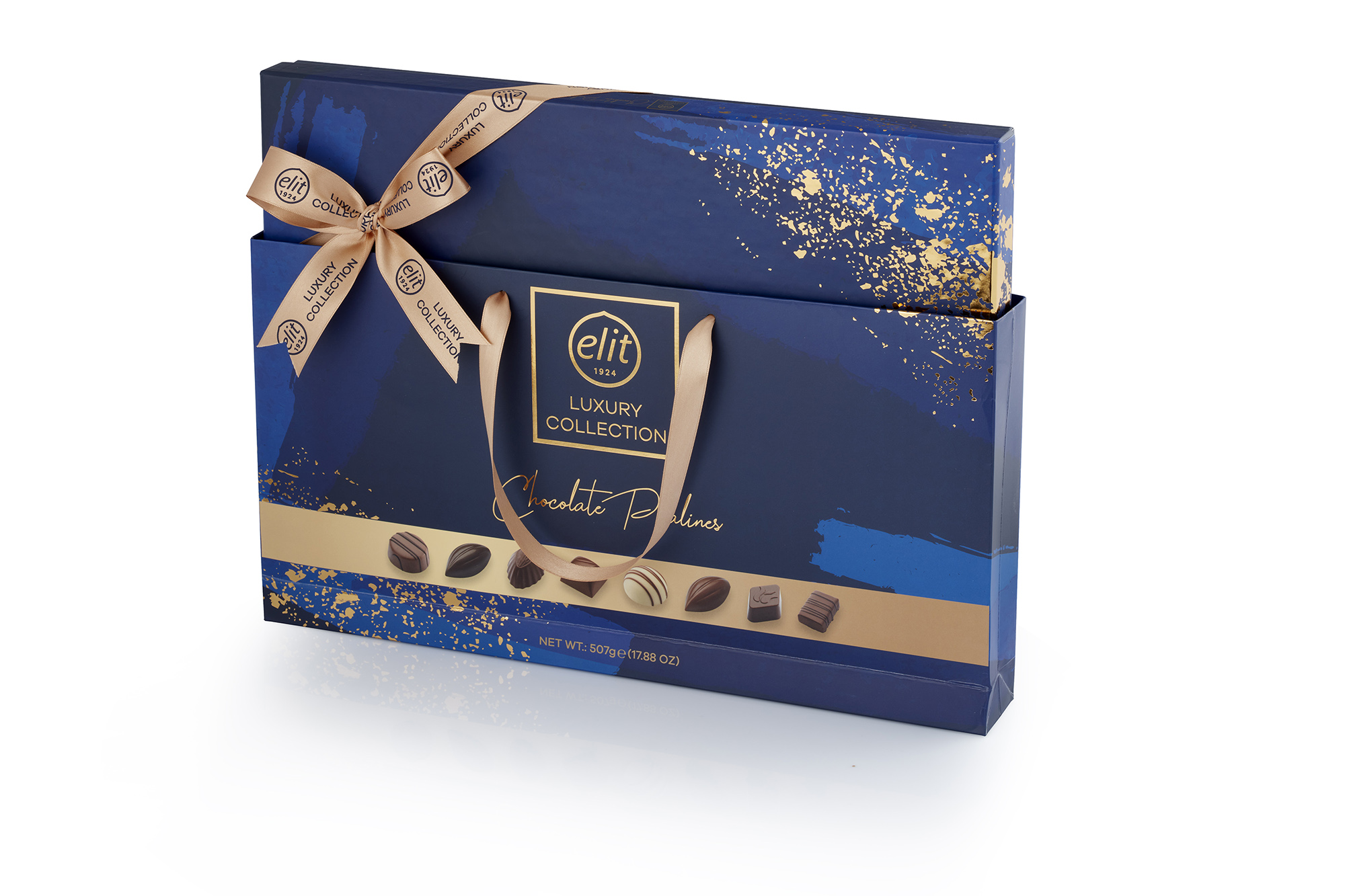 91007299 Шоколадные конфеты  " Luxury Collection" ассорти, синяя, (с сумочкой),  507гр. "Элит 1924"