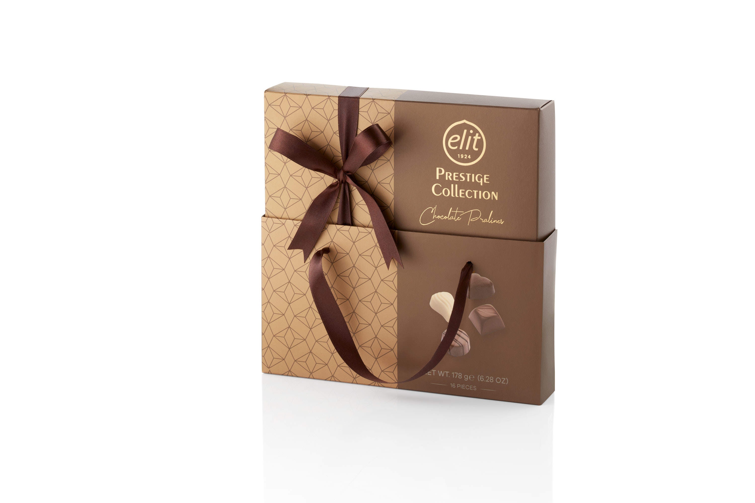 91007590 «PRESTIGE Collection» Шоколадные конфеты ассорти, золотая с сумочкой, 178 гр "Elit 1924"