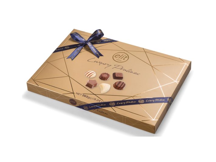 91006753 Шоколадные конфеты ассорти  «Luxury Pralines» , золотая 262 гр "Elit 1924"