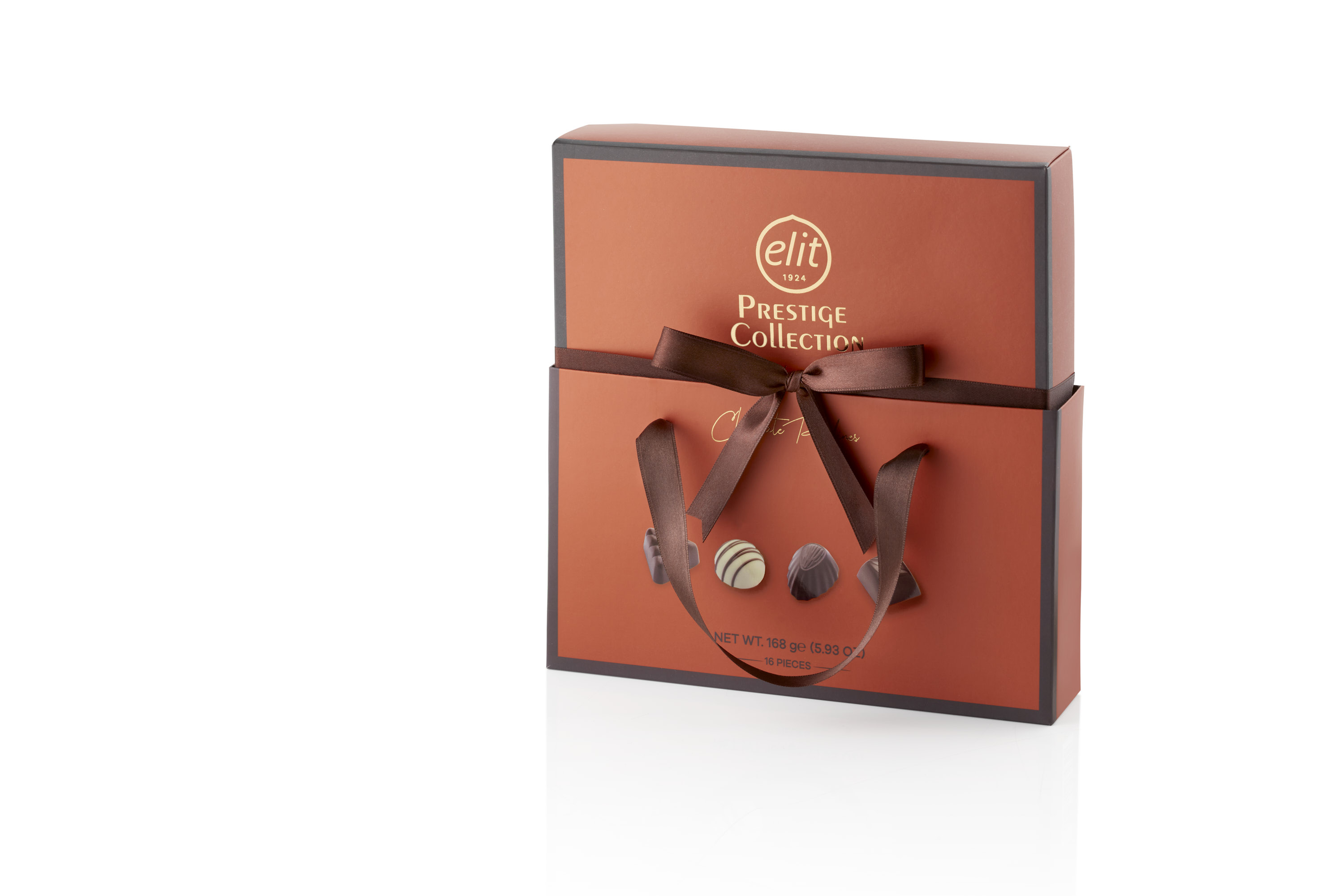 91007591 «PRESTIGE Collection» Шоколадные конфеты ассорти, бронзовая с сумочкой, 168 гр "Elit 1924"